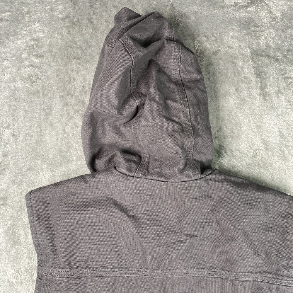 Carhartt Duck Canvas Fleece Lined Vest Mens M Relaxed Fit Gray Hooded 103837 GVL - Picture 13 of 15